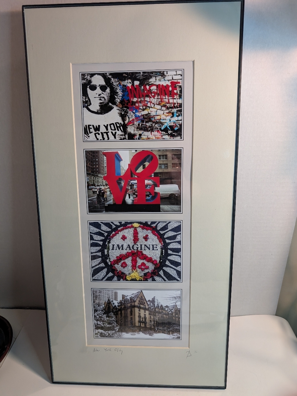 This item is a framed set of art prints by street artist Mr. Brainwash.